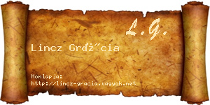 Lincz Grácia névjegykártya